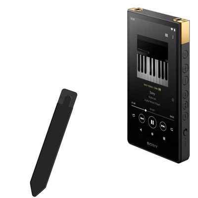 BoxWave Stylus Pouch Compatible with Sony Walkman (NW-ZX707) - Stylus PortaPouch, Pen Stylii Holder Carrier Portable Self-Adhesive - Jet Black