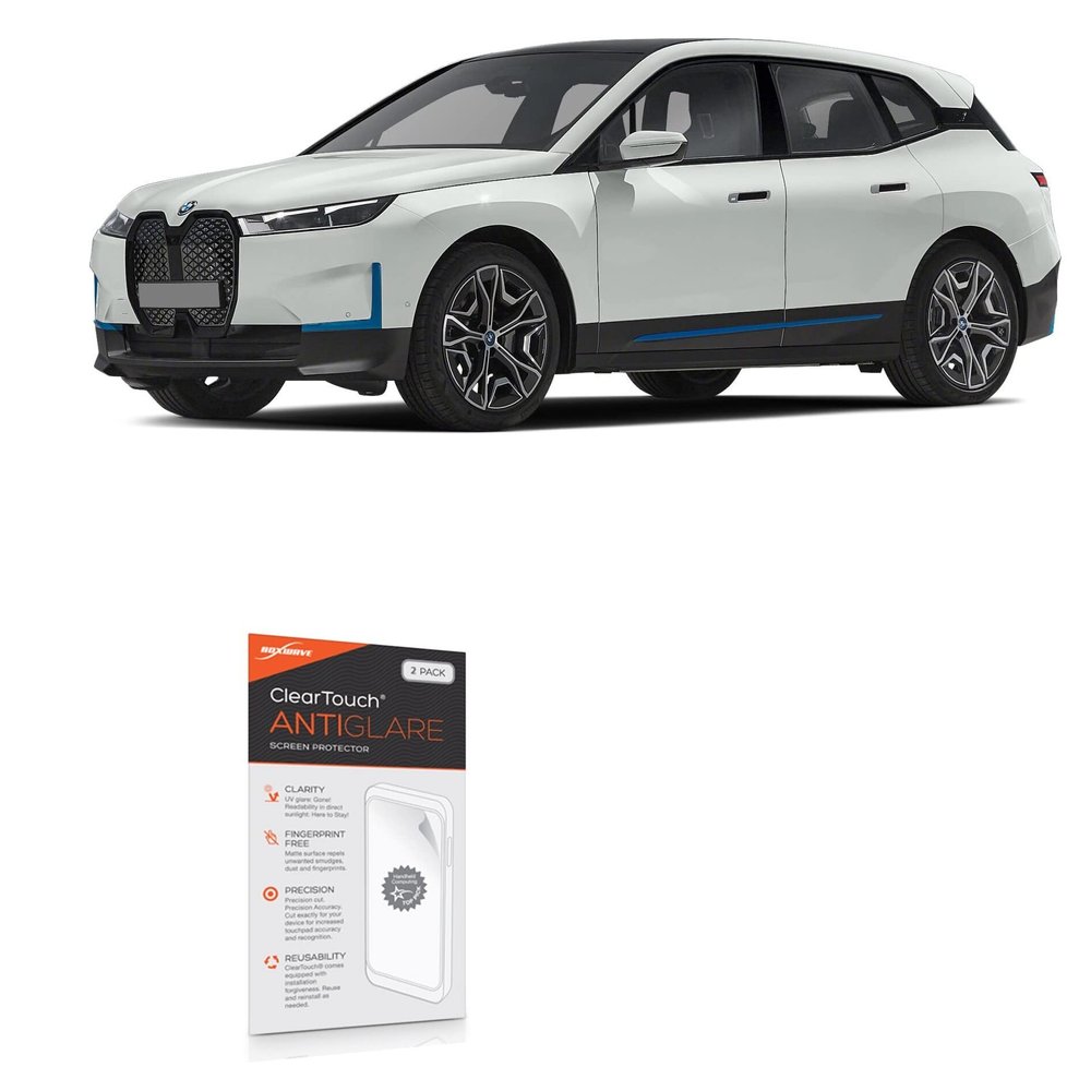BoxWave Screen Protector Compatible with BMW 2022 iX Display (27.2 in) - ClearTouch Anti-Glare (2-Pack), Anti-Fingerprint Matte Film Skin