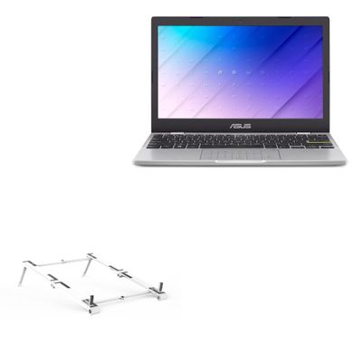 BoxWave Stand and Mount Compatible with ASUS VivoBook Go 12 (L210) - Pocket Aluminum Stand 3-in-1, Portable Multi Angle Viewing Riser - Metallic Silver
