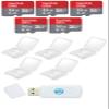 SanDisk Ultra 32GB Micro SD SDHC Memory Flash Card (5 Pack) UHS-I Class 10 SDSQUA4-032G-GN6MN Wholesale Lot Bundle with 5 Plastic Jewel Cases and Everything But Stromboli Card Reader view 1