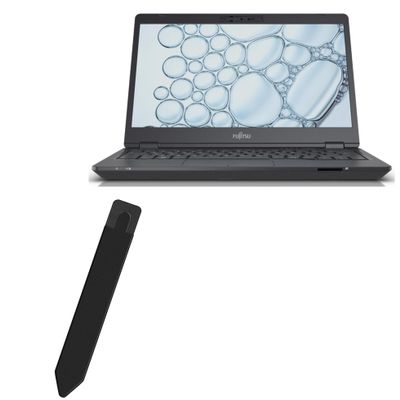 BoxWave Stylus Pouch Compatible with Fujitsu LifeBook U7310 - Stylus PortaPouch, Pen Stylii Holder Carrier Portable Self-Adhesive - Jet Black