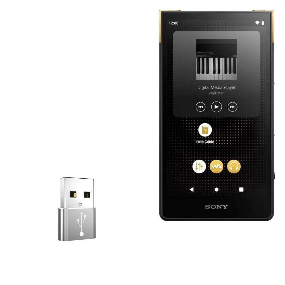 BoxWave Adapter Compatible with Sony Walkman (NW-ZX707) - USB-A to C PortChanger (5-Pack), Type-C OTG Convert Charging Data Adapter - Metallic Silver