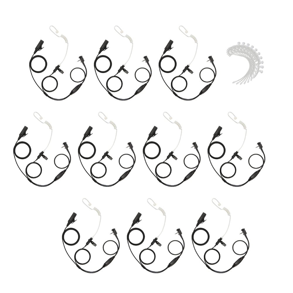 Bommeow 10 Pack BCT22-Y3 2-Wire Clear Coil Surveillance Kit w/Extra Replacement Clear Tube for Motorola Vertex Standard VX-110 VX-130 VX-131 VX-400 VX-410 VX-414 (10PS-BCT22PRORCT-Y3)