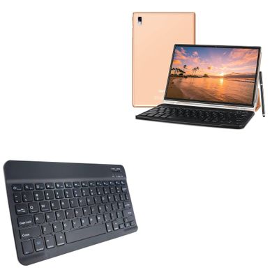 BoxWave Keyboard Compatible with Oangcc Android Tablet Tab_A6 (10.1 in) - SlimKeys Bluetooth Keyboard, Portable Thin with Chiclet-Style Keys - Jet Black