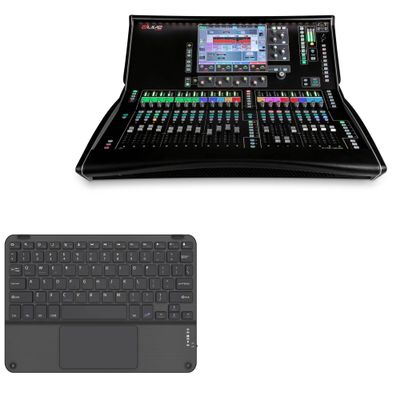 BoxWave Keyboard Compatible with Allen & Heath dLive C2500 Control Surface for MixRack - SlimKeys Bluetooth Keyboard with Trackpad, Portable Slim TouchPad - Jet Black