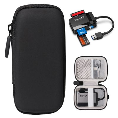Alltravel Palm Size organizing Case for SD Card Reader and Memory Cards, Compatible with Apple Lightning to SD Card Camera Reader, SmartQ C368/ C307, UGREEN, Uni, Beikell, Oyuiasle, SUNTRSI and etcs