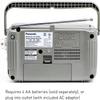 RF2400D Portable AM/FM Radio Silver + 4X AA Batteries with Charger + Wired Headphones + Microfiber Cleaning Cloth Bundle view 3