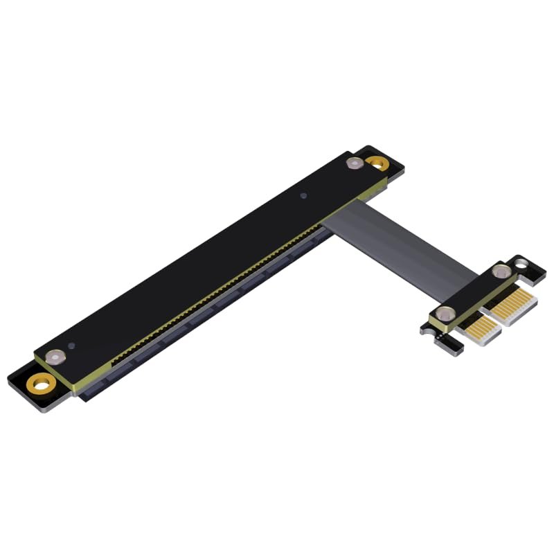 ADT-Link pcie 3.0 x1 to x16 Flexible Flat Extension FFC Riser Card Adapter PCI-E Extender Cable (30cm, R13SR)