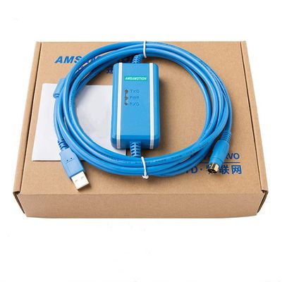 USBACAB230 is Suitable for ES EX EH EC and Other DVP Full Series PLC Download line Data Cable Round Head Eight-pin photoelectric Isolation chip (Blue 3 Meters)