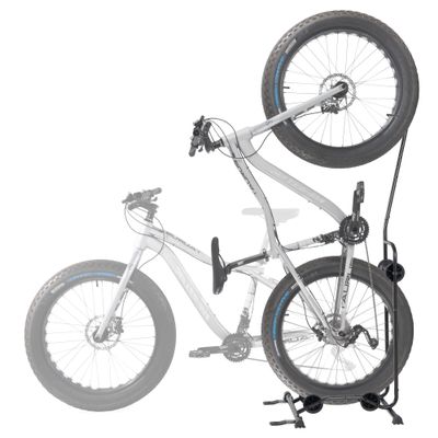 CyclingDeal Upright Bike Stand - Premium Quality Vertical & Horizontal Adjustable Bicycle Floor Parking Rack - for Storing MTB Road Bikes - up to 29 Wheel Size - for Fat Bike - 1 Bike