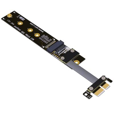 ADT-Link PCIe 4.0/3.0 x1 to M.2 NVMe Adapter Riser Card Flexible Flat Cable M2 keyM PCI-Express pci Express 1x Gen3.0 R14 (15cm, R14SF(Gen3))