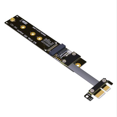 ADT-Link PCIe 4.0/3.0 x1 to M.2 NVMe Adapter Riser Card Flexible Flat Cable M2 keyM PCI-Express pci Express 1x Gen3.0 R14 (20cm, R14SF(Gen3))