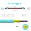 9.8ft/3m MPO to MPO Fiber Cable, 12 Strand, Type B OM3 Multi-Mode, QSFP+ & QSFP28 Transceiver Compatible, MTP Connector, GPON/EPON, Low Loss Performance, LSZH Fire Resistant, Aqua view 3
