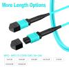 9.8ft/3m MPO to MPO Fiber Cable, 12 Strand, Type B OM3 Multi-Mode, QSFP+ & QSFP28 Transceiver Compatible, MTP Connector, GPON/EPON, Low Loss Performance, LSZH Fire Resistant, Aqua view 4
