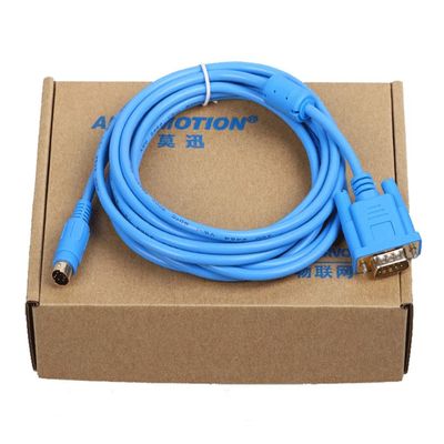 MT8000-FX for FX Series and MT8000 Touch Screen PLC Communication line 9-pin Male to Round Head 8-pin (Blue Gold-Plated Interface 3m)