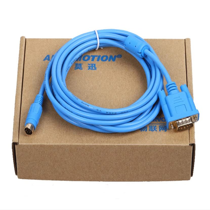 MT8000-FX for FX Series and MT8000 Touch Screen PLC Communication line 9-pin Male to Round Head 8-pin (Blue Gold-Plated Interface 3m)