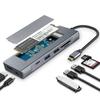GKI 8-in-1 USB C Hub with M.2 NVMe/SATA SSD Enclosure with 1 * 4K HDMI, 1*USB C 3.1, USB 3.0,USB 2.0, SD/Micro SD Card Slots, 100W PD Compatible with USB C Port of Computer. view 1