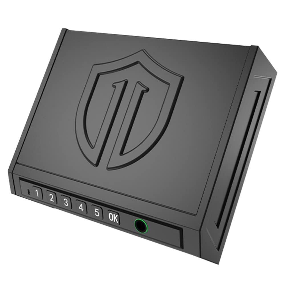 Gun Safe, Upgrade Biometric Gun Safes for Pistols Quick Access Gun Lock Box with Fingerprint & Digital Keypad, Portable Handgun Safe with Auto Open Lid, Home Bedside Firearm Safety Car Safe