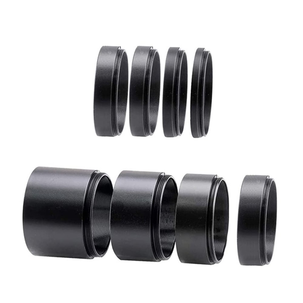 Telescope Accessory Set M42x0.75 Metal Focal Length Extension Tube Kits 3/5/7/10/12/15/20/30mm for Astronomical Telescope Photography T Ring Telescope Camera