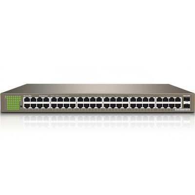Tenda TEG1050F, 48 Port Gigabit Switch, Unmanaged Ethernet Switch with 48 Gigabit Ports & 2 SFP Slots, Plug & Play, Desktop/ Rack-Mount, Fanless & Metal Design, Limited Lifetime Protection