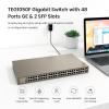 Tenda TEG1050F, 48 Port Gigabit Switch, Unmanaged Ethernet Switch with 48 Gigabit Ports & 2 SFP Slots, Plug & Play, Desktop/ Rack-Mount, Fanless & Metal Design, Limited Lifetime Protection view 3
