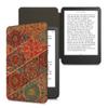 kwmobile Cork Case Compatible with Amazon Kindle (2022/2024) - Book Style Protective e-Reader Flip Cover Folio Case - Fractions Dark Pink/Red/Blue view 1