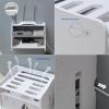 Fodalob Router Shelf Wireless WiFi Modem Wood-Plastic Composite Shelf Router Cover Power Strip and Cable Management Storage Box Hider Rack Organizer for Office and Home (Size : 36x26x27.5cm) view 4
