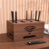 Fodalob Desktop Cable Box Router Cover Organizer for Home, Office Desks, 3 Tiers Wooden Shelf, Wireless Router Storage Box, 33.7x24x24cm, No Punch view 2