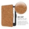 kwmobile Cork Case Compatible with Kobo Clara 2E / Tolino Shine 4 - Book Style Protective e-Reader Flip Cover Folio Case - Light Brown view 2