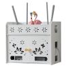 Four Layers Increase Height Wireless WiFi Boxes Wood-Plastic Box Cable Plus Wire Wall Hanging/Desktop Plug Board Shelf -Double Door Household Power Cord Arrangement Box (Size : 36x26.5x32.5cm) view 1