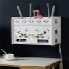 Four Layers Increase Height Wireless WiFi Boxes Wood-Plastic Box Cable Plus Wire Wall Hanging/Desktop Plug Board Shelf -Double Door Household Power Cord Arrangement Box (Size : 36x26.5x32.5cm) view 4