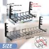 BestAlice 2 Pack Under Desk Cable Management Tray, 12.8in to 21.5in Retractable Under Desk Cable Management Tray with Clamp, Metal Desk Cable Organizer for Wire Management, No Need to Drill Holes view 3
