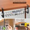 BestAlice 2 Pack Under Desk Cable Management Tray, 12.8in to 21.5in Retractable Under Desk Cable Management Tray with Clamp, Metal Desk Cable Organizer for Wire Management, No Need to Drill Holes view 4