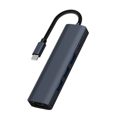 GazeKu 5 Ports to Type C LAN 1000Mbps Hi-Speed Transmission PD 100W Charging USB Hub