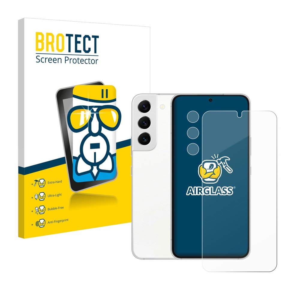 brotect Glass Screen Protector Film Compatible with Samsung Galaxy S22 Enterprise Edition (Front+Camera) - Glass-Foil Protection [Scratch Resistant]