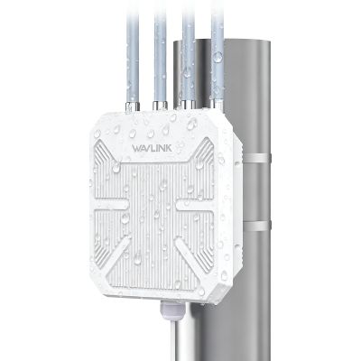 2026 AX1800 WiFi 6 Outdoor WiFi Extender, WAVLINK Long Range WiFi Extender Signal Booster with PoE, Work with Starlink, IP67 Waterproof, Supports Extender/AP/Repeater/Mesh Mode for Farm, RV