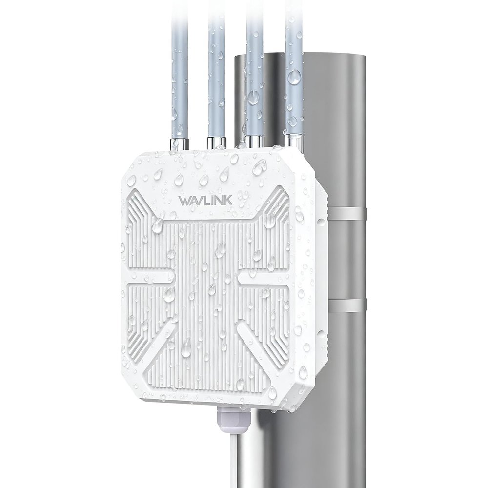 2026 AX1800 WiFi 6 Outdoor WiFi Extender, WAVLINK Long Range WiFi Extender Signal Booster with PoE, Work with Starlink, IP67 Waterproof, Supports Extender/AP/Repeater/Mesh Mode for Farm, RV