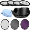58mm Professional Macro & Lighting Filter Kit for Canon EOS Rebel T7, T6, T5, T3, T100, 4000D, 2000D, 3000D, 58 mm CPL + UV + FLD + 4 Piece Close Up Kit & 58 mm Lens Hood, 58mm Filter Bundle view 1