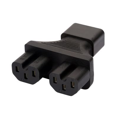 Strhowill C14 to C15 AC Adapter IEC320 C14 Male to Dual C15 Female Y Type Splitter Extension Power Adapter