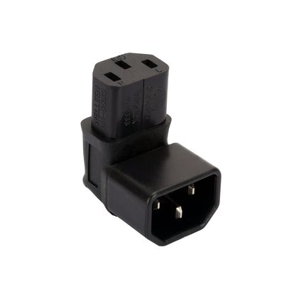 Strhowill C14 to C13 Power Adapter IEC 320 Male C14 to C13 Down Direction Right Angled 90 Degree IEC Female Power Extension Adapter Wall-Mounted LCD TV