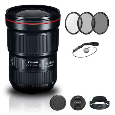 Canon EF 16-35mm f/2.8L III USM Lens (0573C002) with Filter Kit, Cap Keeper, and Cleaning Set (Renewed)
