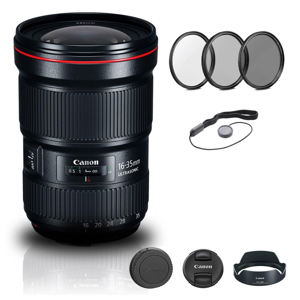 Canon EF 16-35mm f/2.8L III USM Lens (0573C002) with Filter Kit, Cap Keeper, and Cleaning Set (Renewed)