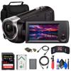 Sony HDR-CX405 HD Handycam (HDRCX405/B) + 64GB Memory Card + Bag + Card Reader + Flex Tripod + Memory Wallet + Cleaning Kit (Renewed), Black view 1