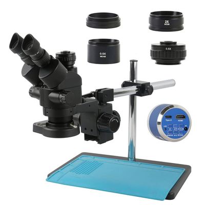 2K 4K 48MP HDMI USB 3.5-90X Zoom Trinocular Stereo Microscope Camera Set for Soldering Repair (Color : 12MP 4K HDMI Type-c)