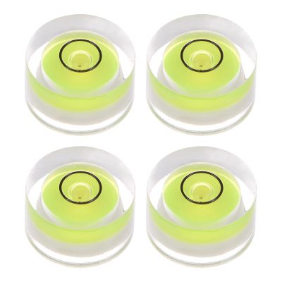 HARFINGTON 4pcs Round Bubble Level 13x7mm Mini Circular Bullseye Spirit Levels for Leveling Camera Tripod Telescope Workshop Turntable Pictures Frame, Lime