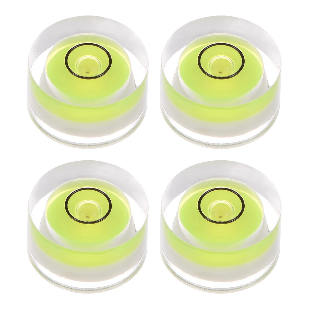 HARFINGTON 4pcs Round Bubble Level 13x7mm Mini Circular Bullseye Spirit Levels for Leveling Camera Tripod Telescope Workshop Turntable Pictures Frame, Lime