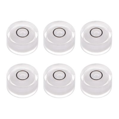 HARFINGTON 4pcs Round Bubble Level 15x6mm Mini Circular Bullseye Spirit Levels for Leveling Camera Tripod Telescope Workshop Turntable Pictures Frame Carpentry Measuring, White