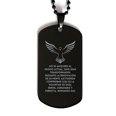Regalos religiosos catolicos - No se amolden al mundo actual, sino sean transformados mediante la renovacion de su mente (Romanos 12:2) - placa de identidad con cierre deslizante - Pulseras