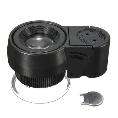 DEPILA 45 Times with LED Light Money Inspection Lamp Magnifying Glass/Portable Pocket Handheld Microscope with Holster (Color : 45X, Size : 21mm) Mirror
