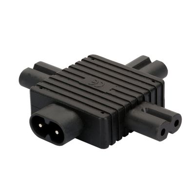Strhowill IEC320 Figure 8 C8 Male to 3X Female C7 Splitter Power Adapter